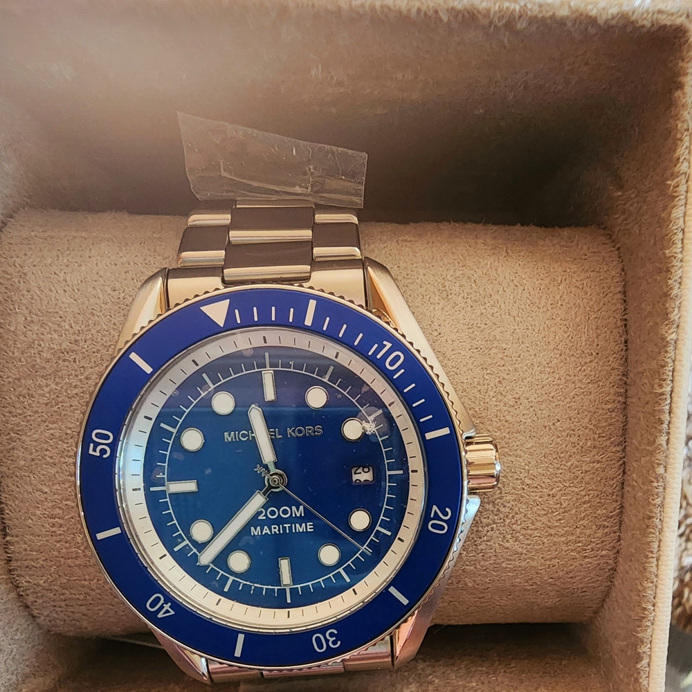 Michael Kors Blue and Silver Watch